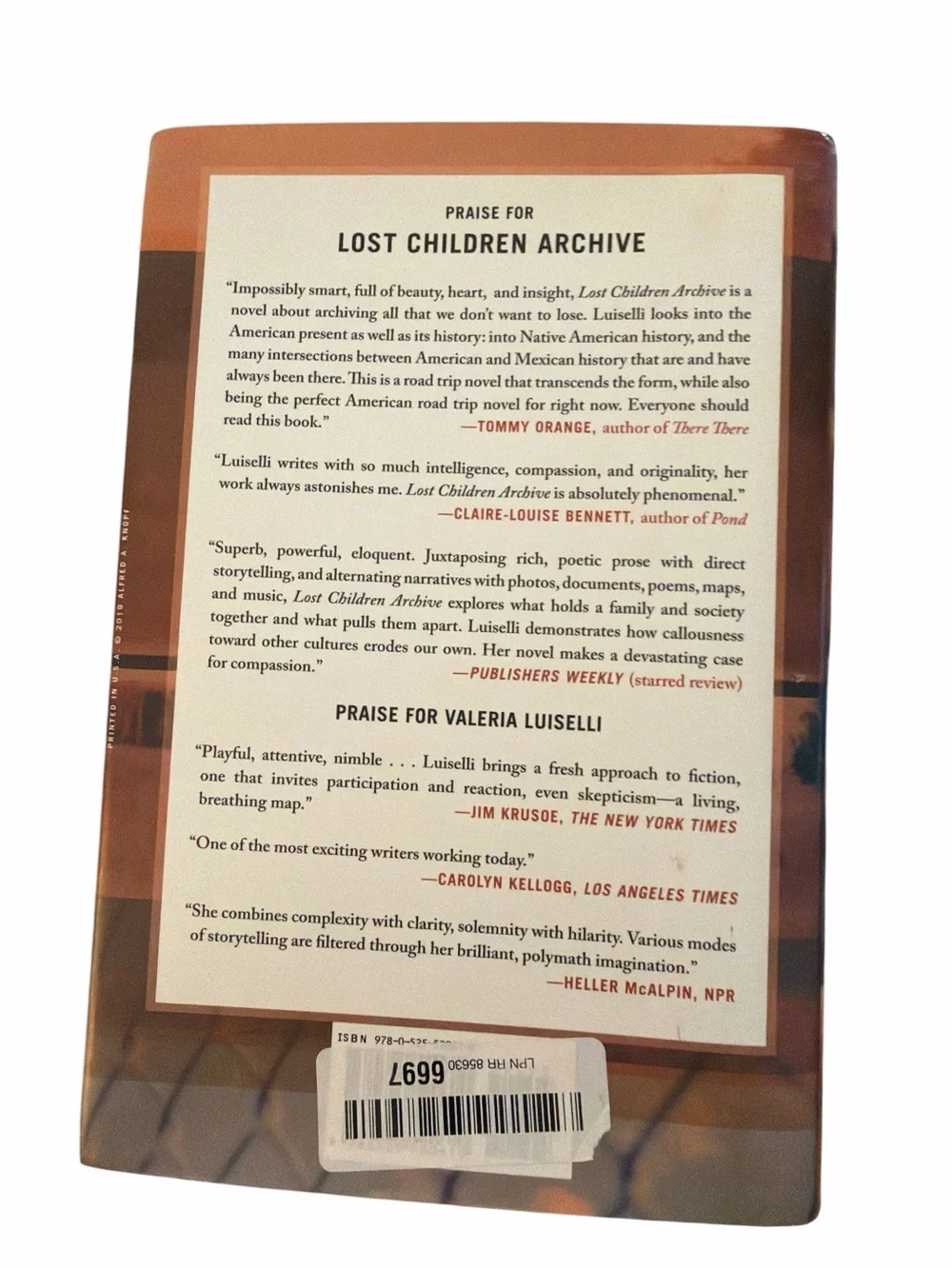 Lost Children Archive 2019 novel by Mexican-American author Valeria Luiselli